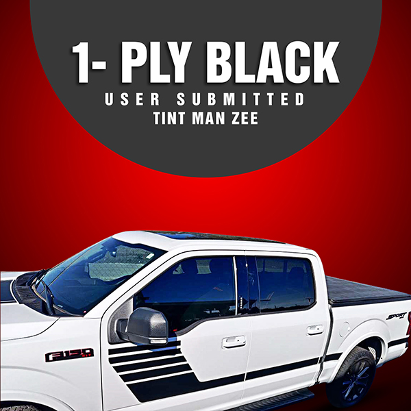 1 ply black wholesale window tint on white truck